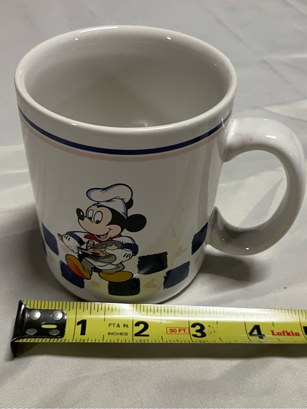 Disney White Ceramic Gourmet Mickey Mug with Blue Accents